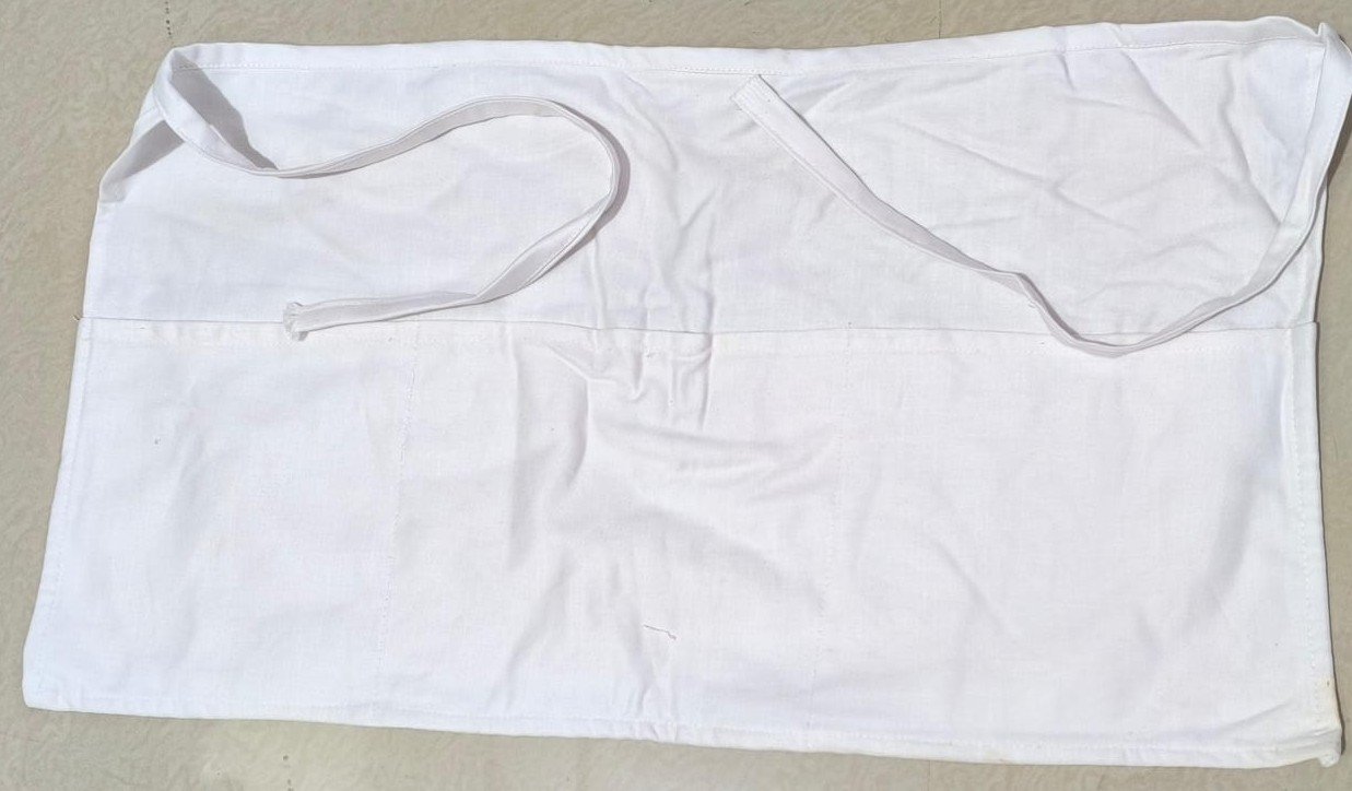 White Short Waist apron