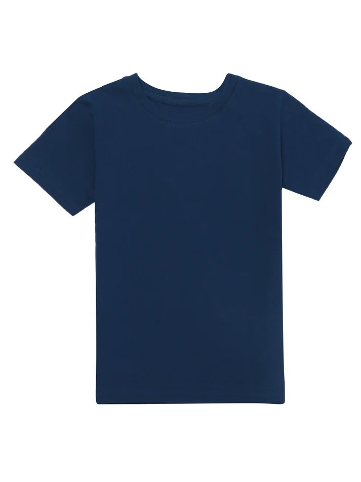 Kids Plain Navy Cotton T-Shirt | Soft Breathable Half Sleeve Tee for Boys & Girls