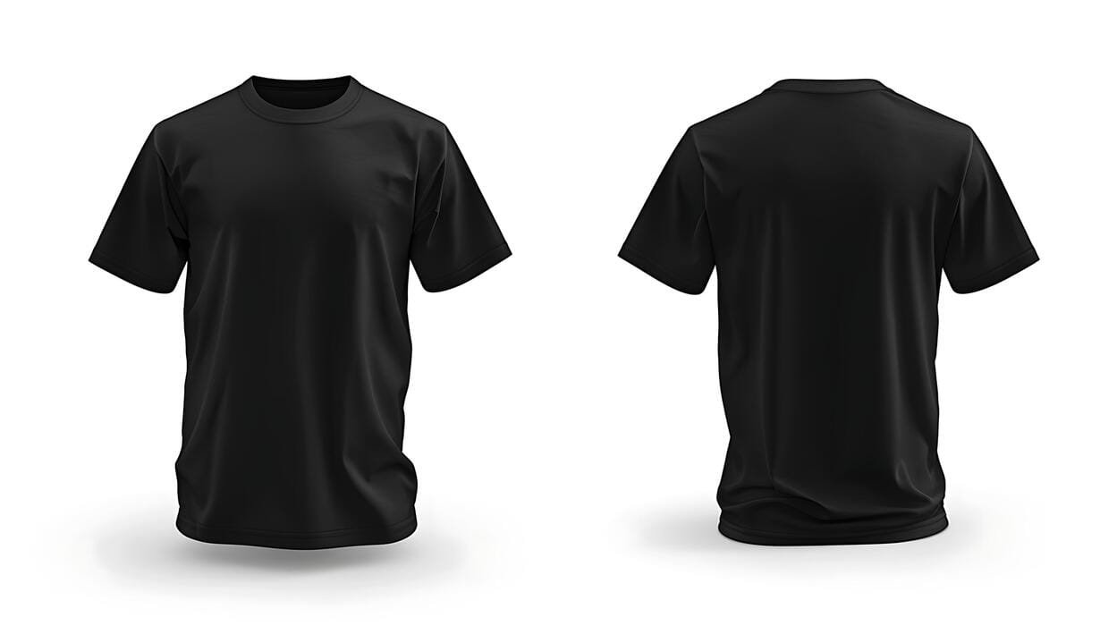 Plain-black-tshirt-mockup-180gsm Regular Fit
