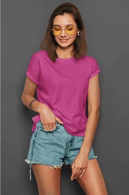 Women's Unisex Plain T-shirt - Pink